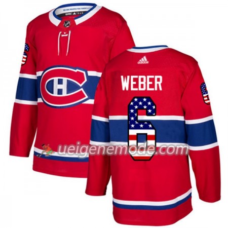 Herren Eishockey Montreal Canadiens Trikot Shea Weber 6 Adidas 2017-2018 Rot USA Flag Fashion Authentic